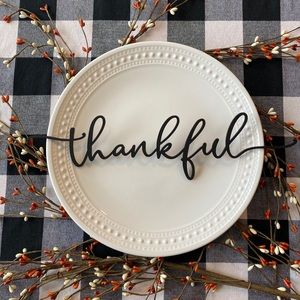 Set of 4 Wood place settings words